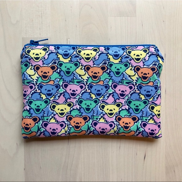 🐻SOLD🐻 Pastel Grateful Dead Zipper Pouch Dancing - Picture 1 of 2